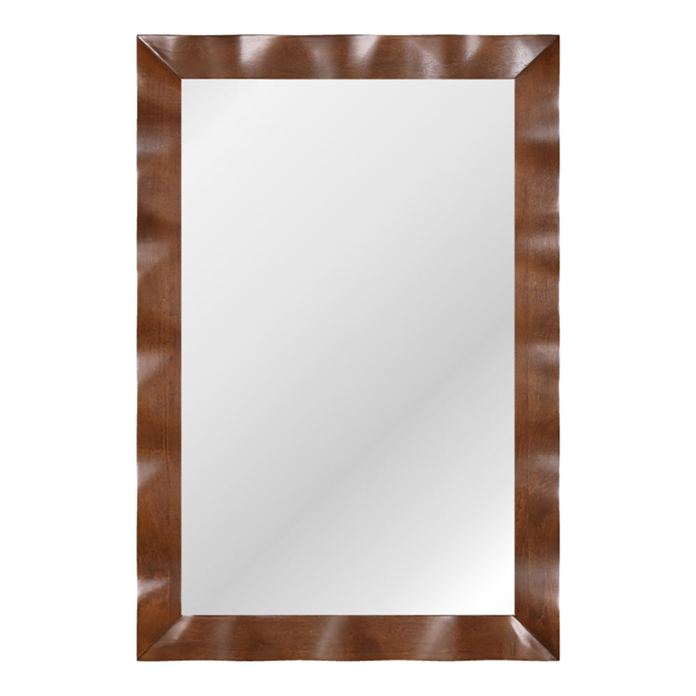 Farmhouse Solid Wood-Framed Wall Mirror, Rustic Rectangular Vanity Mirror, 41.5 x 28 in. for Bathroom — detail view 3