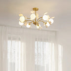 French Cream 6-Light Copper & Ceramic Chandelier