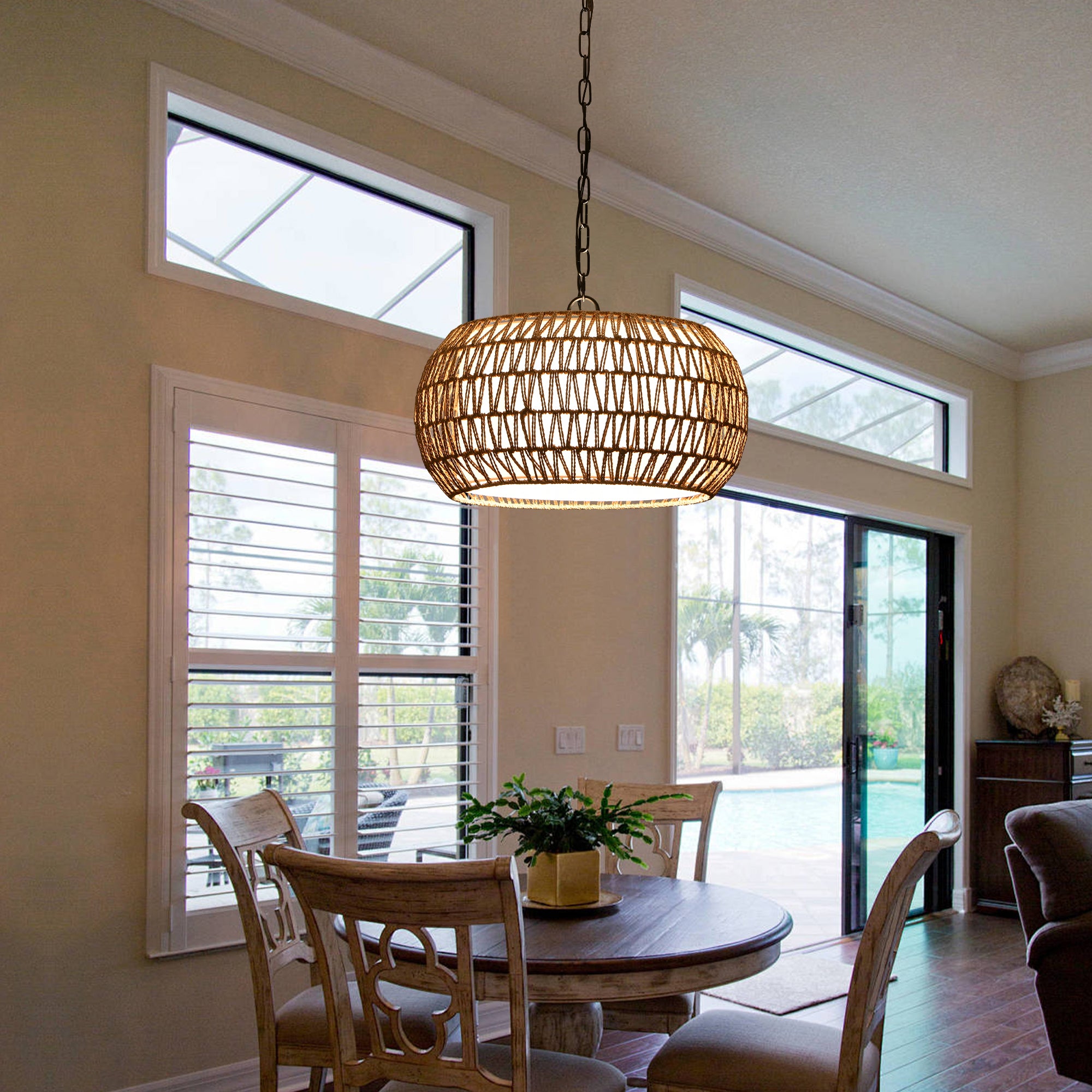 18inch Farmhouse Pendant Light With Adjustable Height