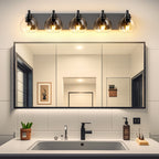Bathroom Light Fixtures Over Mirror 5-Lights Bathroom Vanity Light Wit