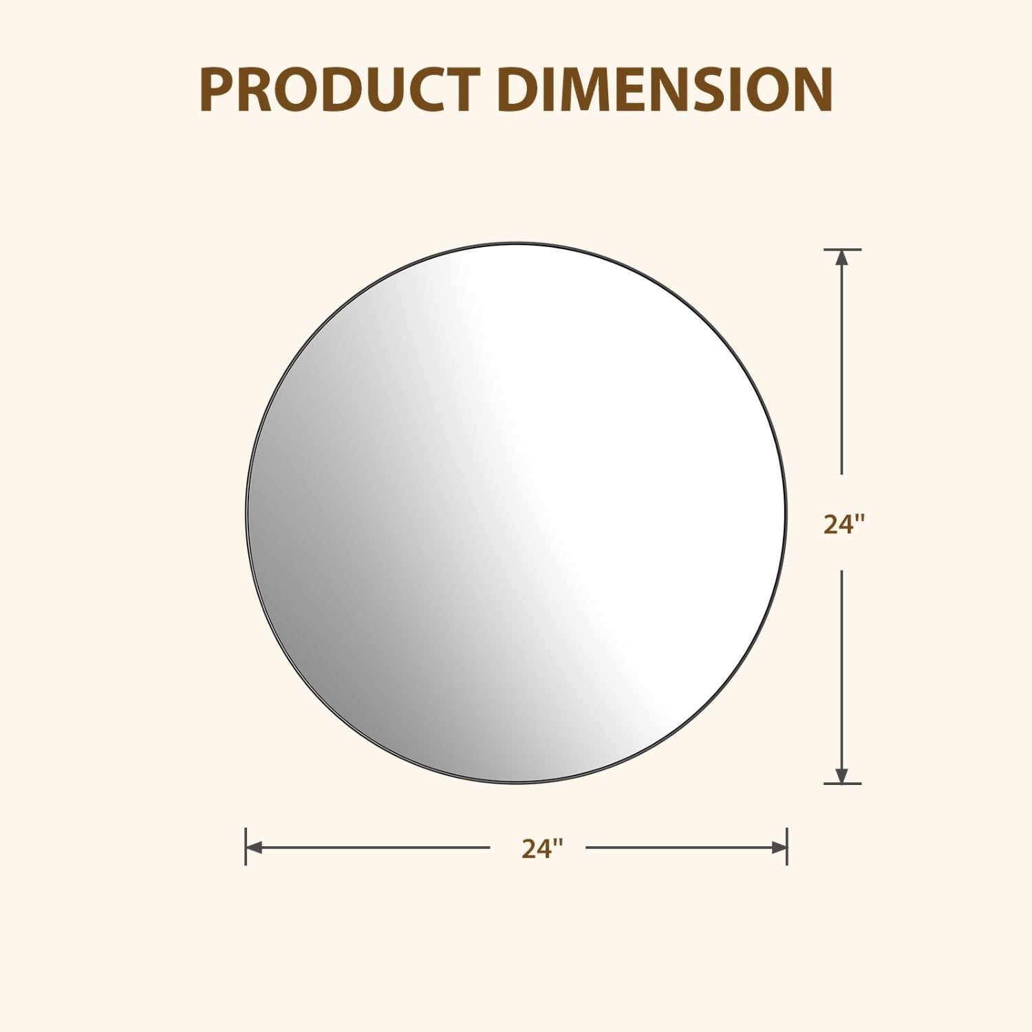 Round Wall Mirror With Metal Frame