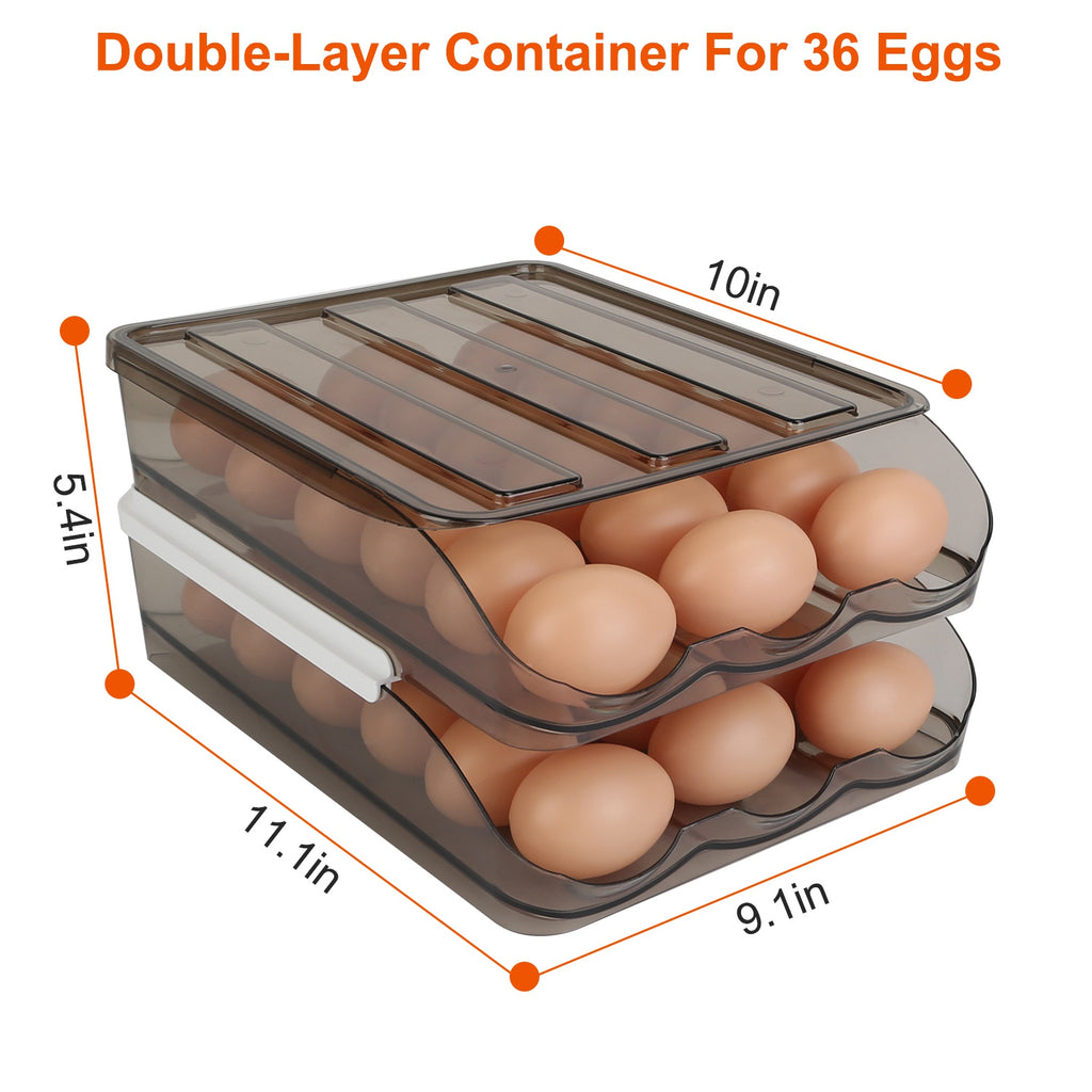 Egg Container Holder For Refrigerator Double Layer Egg Storage Box Wit