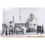 Farmhouse Chandelier, Distressed Wood and Metal Candle Style