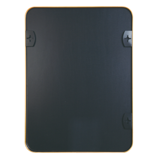 Modern Gold Metal-Framed Rectangular Wall Mirror, Vanity Mirror, 24 x 32 in. for Bathroom — detail view