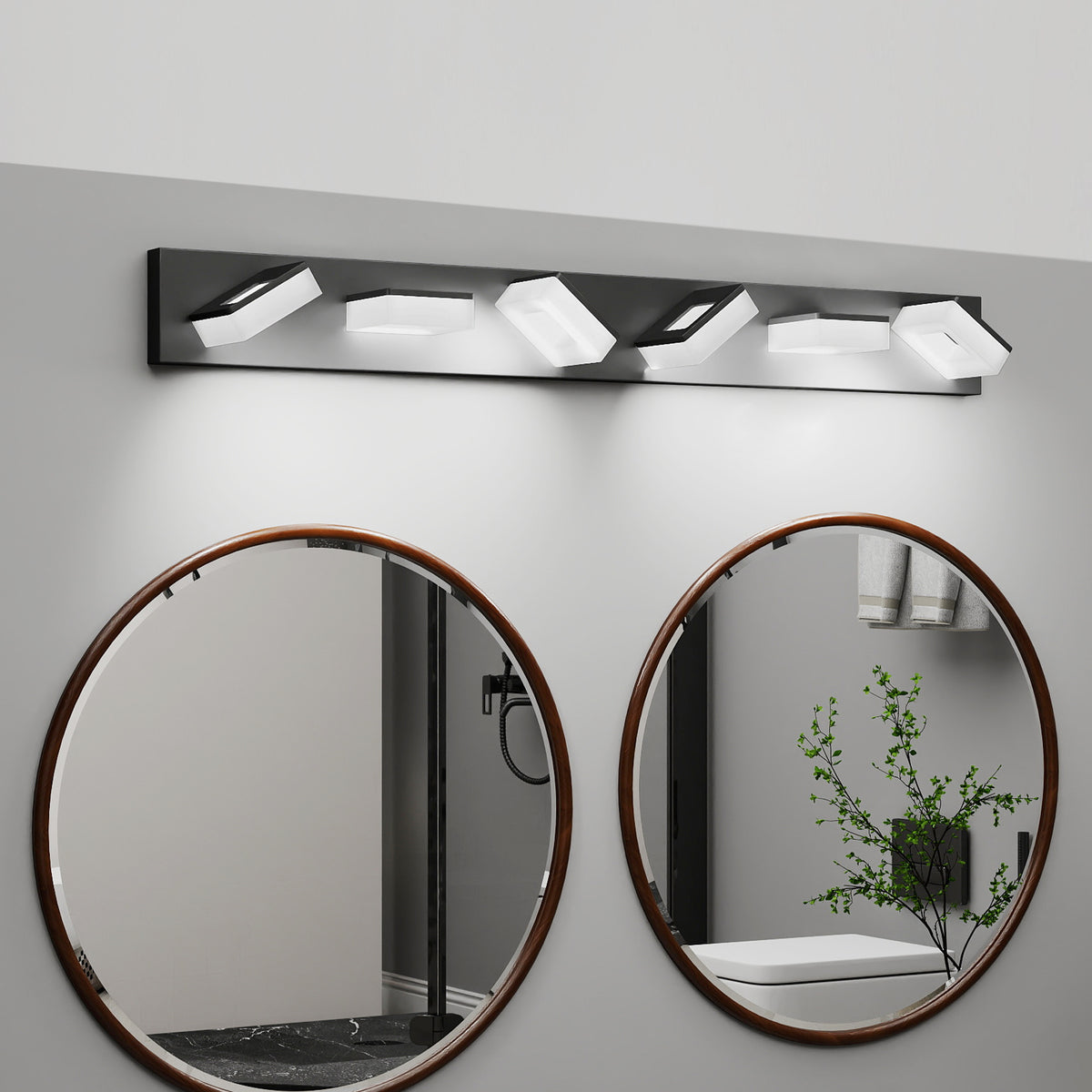 Modern LED 6-Light Bathroom Vanity Light Bar, Sleek Fixture for Bathroom Mirror — detail view 4
