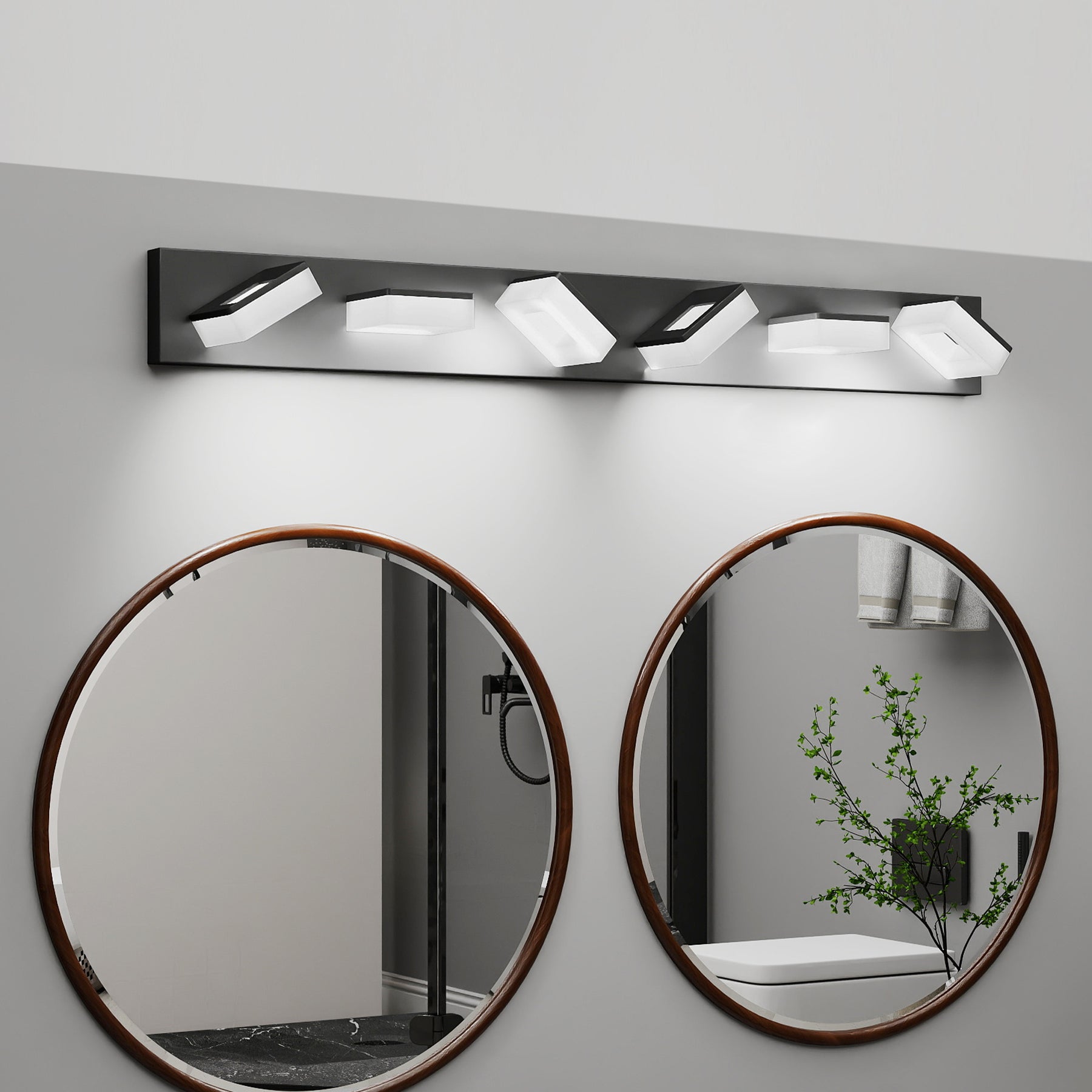Modern LED 6-Light Bathroom Vanity Light Bar, Sleek Fixture for Bathroom Mirror — detail view 4