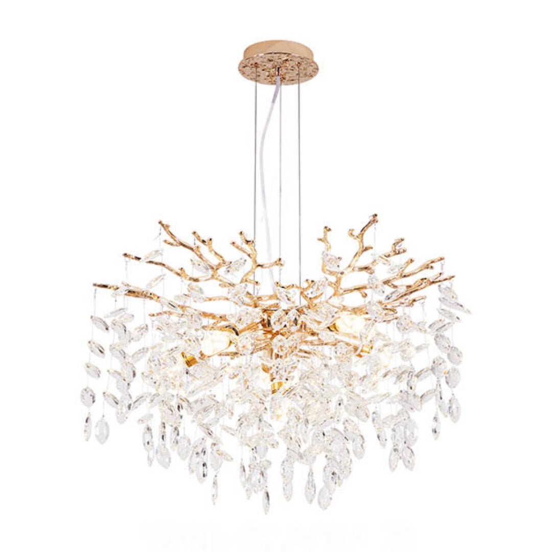 Gold Crystal Tree Branch Chandelier, Modern Luxury Pendant Light Fixture — detail view 2