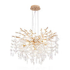 Gold Crystal Tree Branch Chandelier, Modern Luxury Pendant Light Fixture