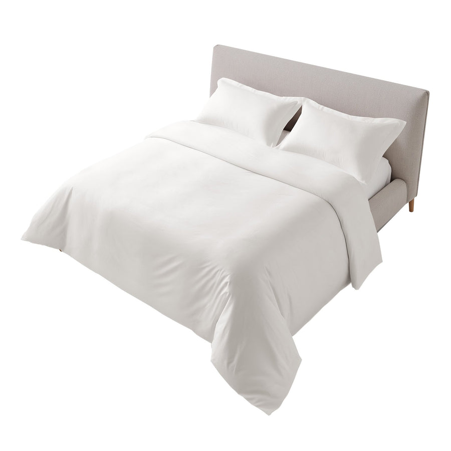 3-Piece King Duvet Cover Set, Modern Bedding with 2 Pillow Shams, White, 104x90 in for Bedroom