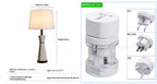 Leather-Wrapped Table Lamp, Cream with Black Piping, 25 Inch