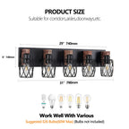 31 Industrial Vintage 5-Light Wall Sconce - Black Cage Wall Lighting F