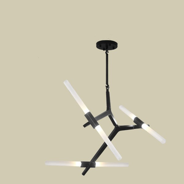 Modern Black Iron Branch Chandelier, 6 to 18 Lights