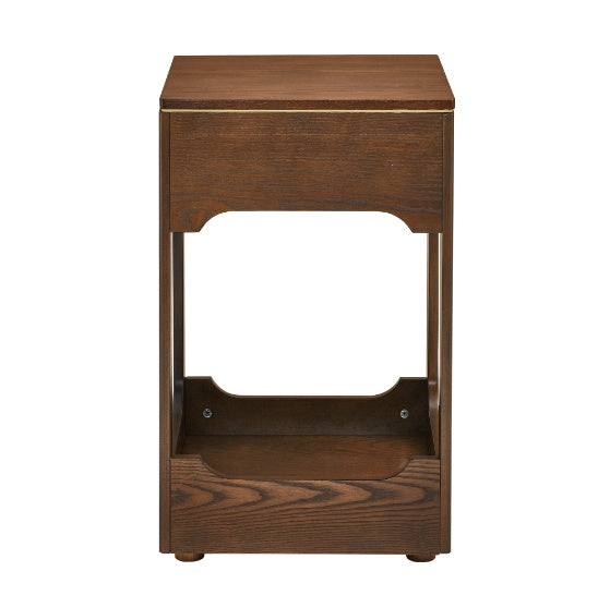 Small Wooden Side Table | Multi-Shelf Design