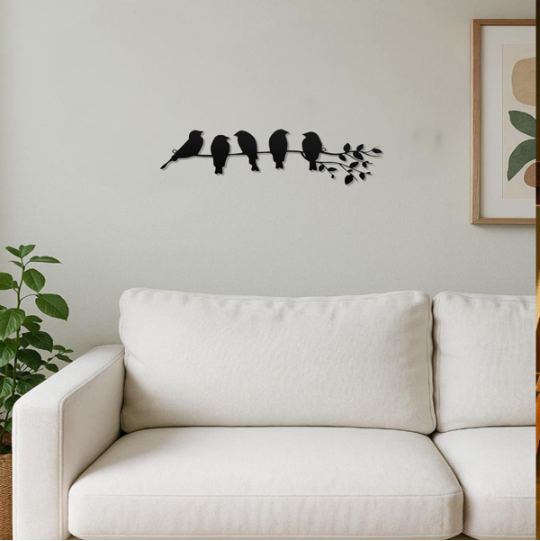 1PC Fashionable Metal Bird Wall Art - Bird On The Branch Wall Ornament