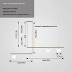 3-Light Linear Pendant Light, Copper or Black Metal & Glass