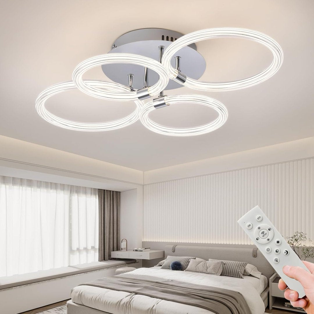 Modern LED Ceiling Light, 4-Head Acrylic Flush Mount — detail view 4