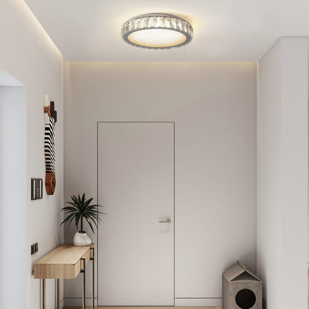 K9 Crystal LED Flush Mount Ceiling Light, 3 Color Temperatures