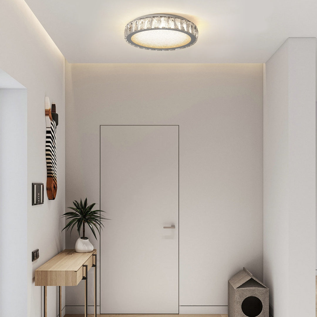 K9 Crystal LED Flush Mount Ceiling Light, 3 Color Temperatures