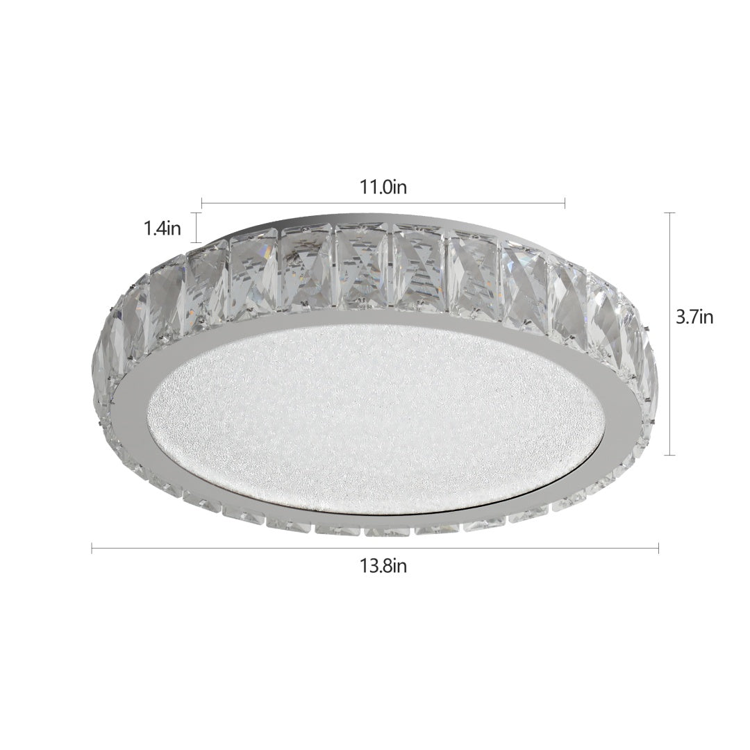 K9 Crystal LED Flush Mount Ceiling Light, 3 Color Temperatures