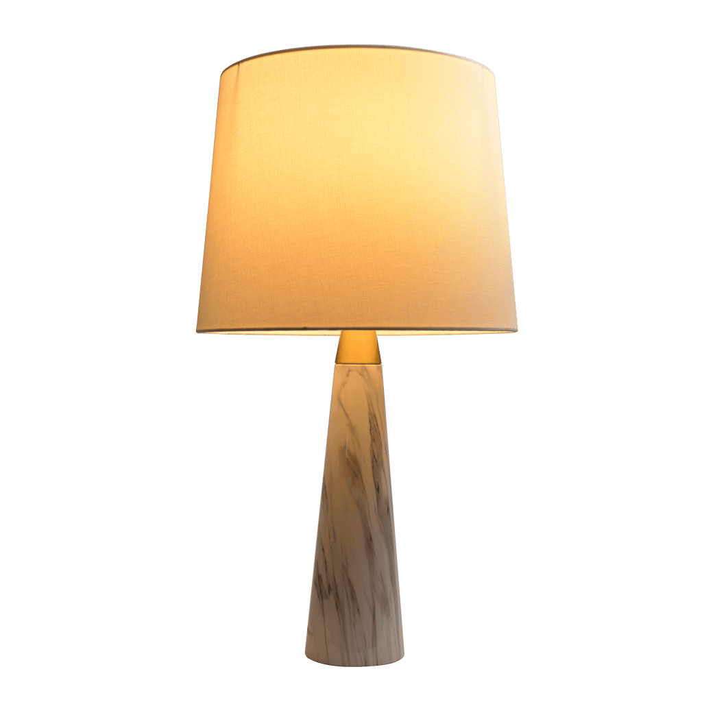 Enclave Hydro White Table Lamp With On Off Switch Faux Marble Base Fab