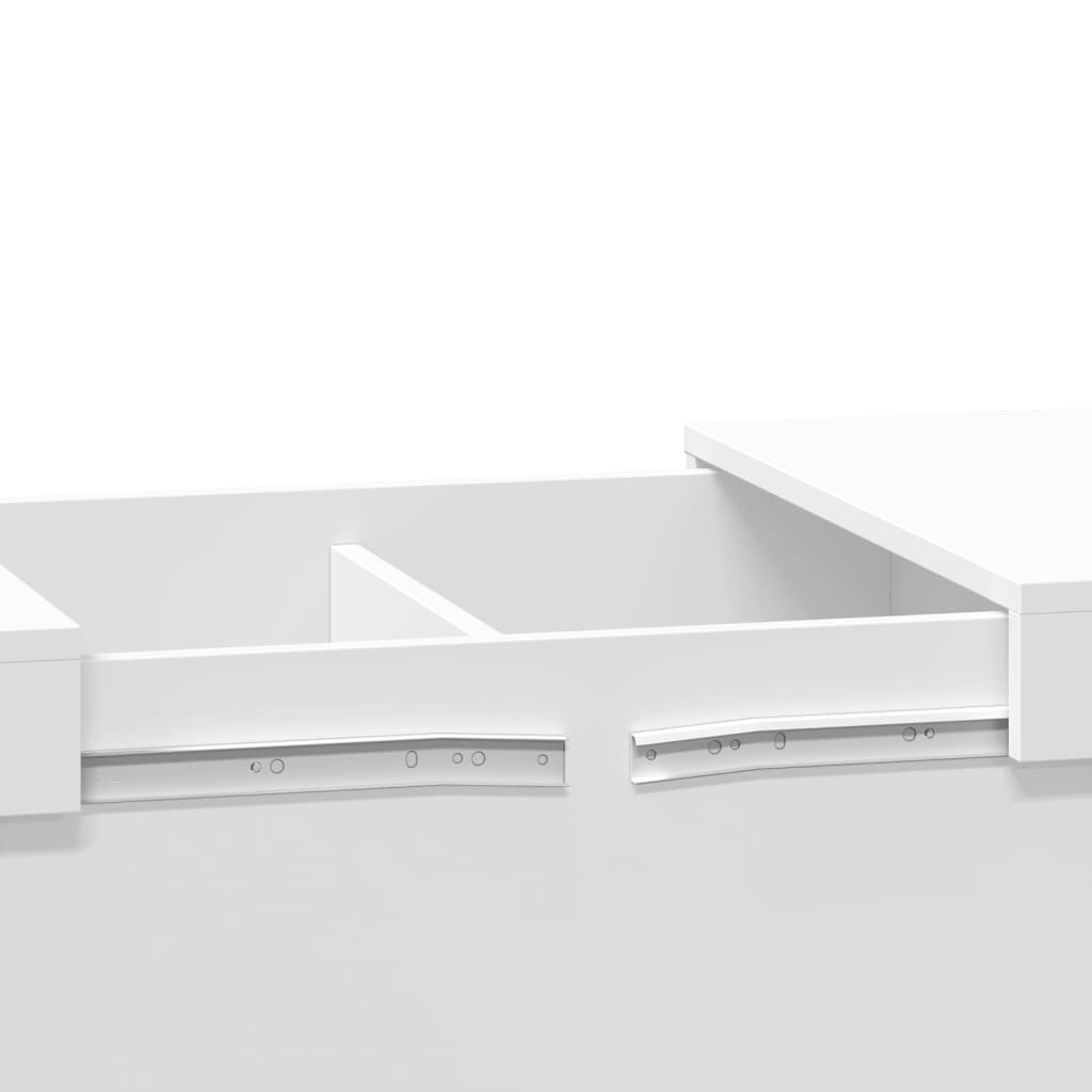 White Coffee Table with Hidden Storage, 39 in