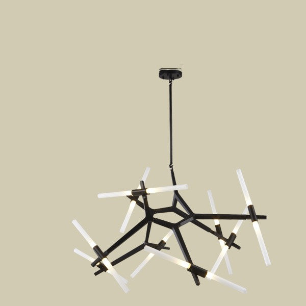 Modern Black Iron Branch Chandelier, 6 to 18 Lights