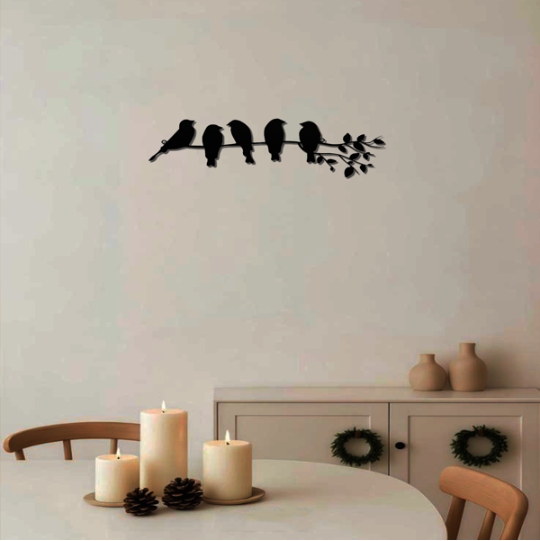 1PC Fashionable Metal Bird Wall Art - Bird On The Branch Wall Ornament
