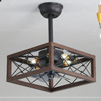 Nordic Minimalist Ceiling Fan with Light, Metal Blades, 45 in