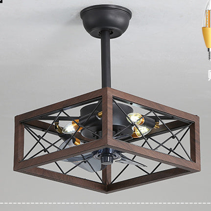 Nordic Minimalist Ceiling Fan with Light, Metal Blades, 45 in