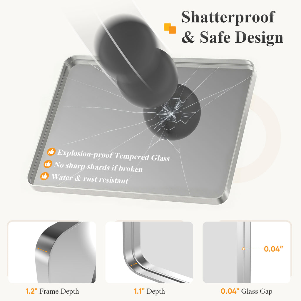 Wall Mirror With Rectangular Metal Frame