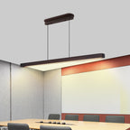 Walnut Wood LED Pendant Light, Linear 51 Inch, Dimmable
