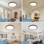 Dimmable LED Flush Mount Ceiling Light, Ultra-Thin 12 in. Design, Set of 6