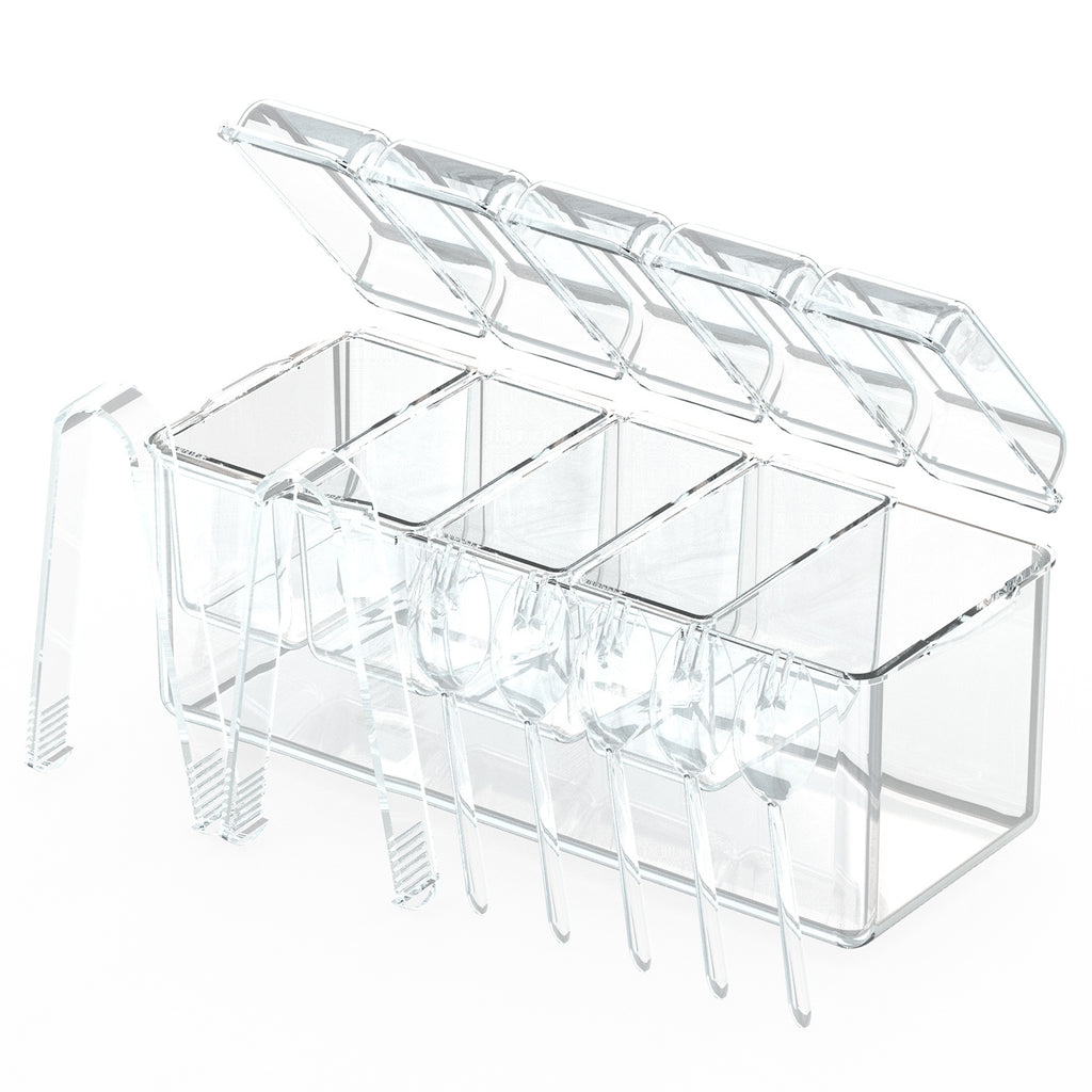 1Set Ice Chilled Condiment Caddy Serving Tray Container Bar Garnish Ho