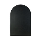 Arched metal wall mirror — back view with backing board and top hanging brackets