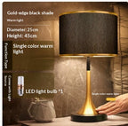 Gold Touch-Dimming Table Lamp, Coffee Fabric Shade, 18 Inch