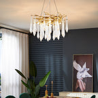 Modern Round Aluminum Chandelier, 23.6 or 31.5 In. Diameter