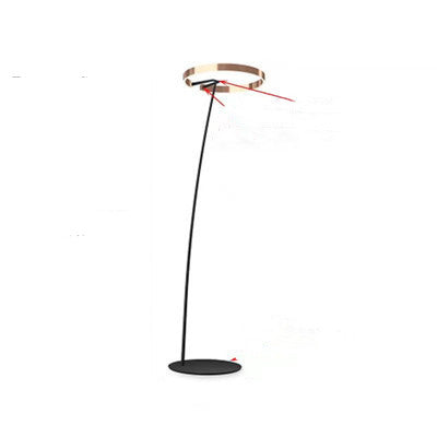 Arc Floor Lamp with LED Ring Head, Cantilever Design