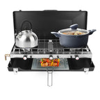 3 Burner Camping Stove 20000 BTU Portable Foldable Propane Stove With
