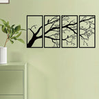 CIFbuy Modern Aluminum Dead Branch And Flying Bird Four-Piece Wall Art
