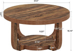 Two-Tier Round Center Table, Curved Modern Silhouette