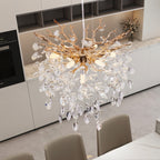 7-Light Gold Tree Branch Crystal Chandelier, 18 In. Wide