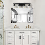 24 Modern Black 4-Light Bathroom Vanity Light Fixture