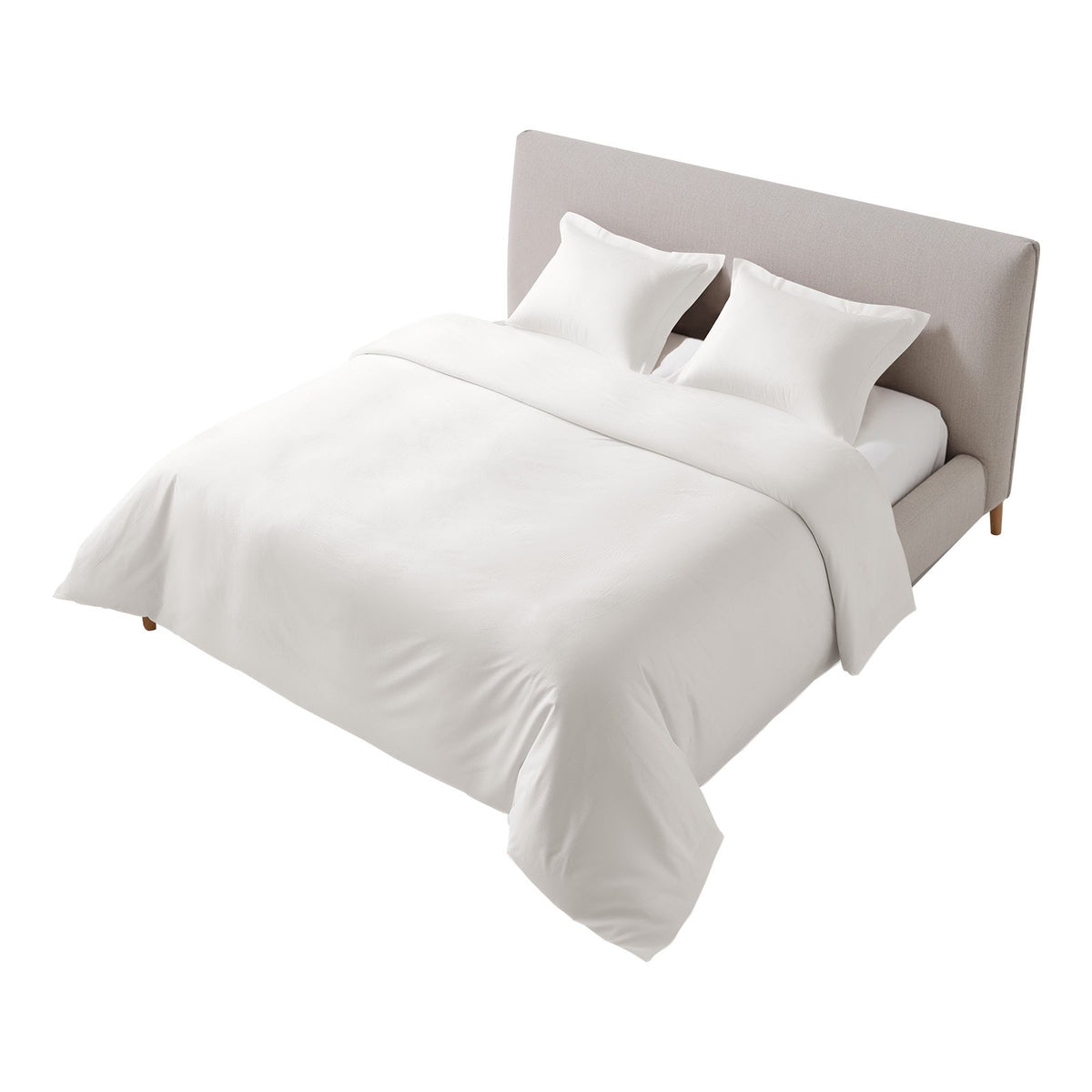 3-Piece Queen Duvet Cover Set, Modern Bedding with 2 Pillow Shams, White, 90x90 in for Bedroom — detail view 2