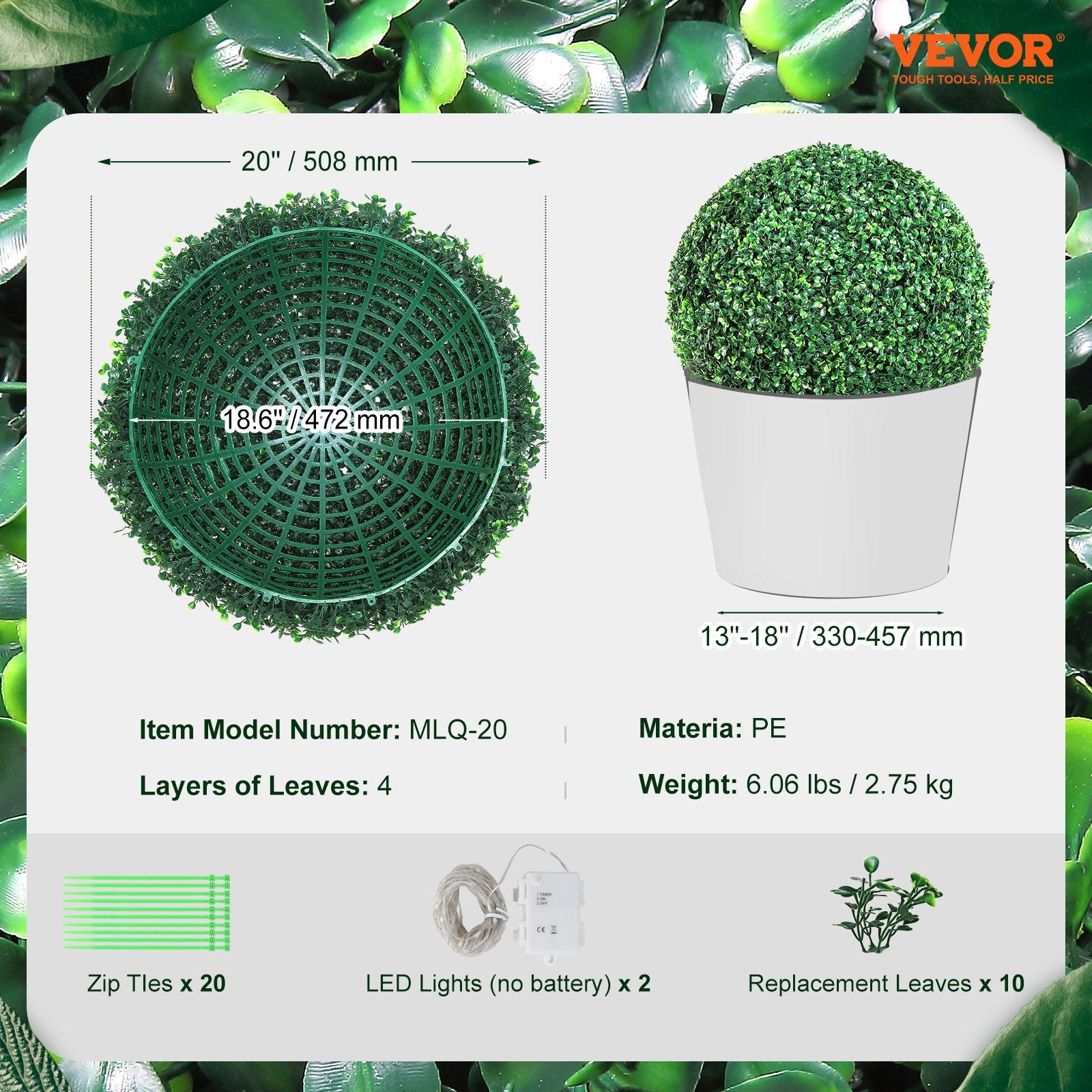 VEVOR Artificial Topiaries Boxwood Trees