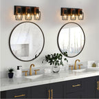 18 Industrial Vintage 3-Light Wall Sconce - Black Cage Wall Lighting F
