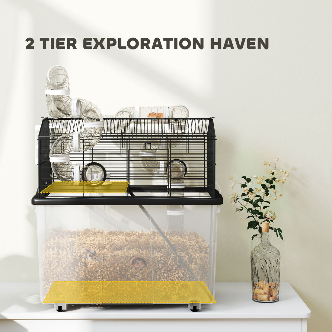 2 Tier Hamster Cage with 12" Deep Tray