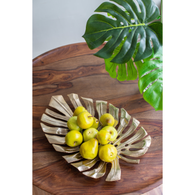 Gold Metal Monstera Leaf Wall Decor, 18.9 in. Botanical Wall Art