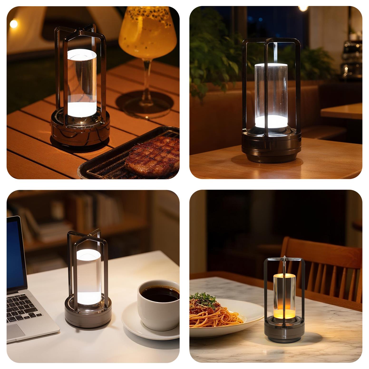 2pcs Portable Touch Control Table Lamp With 5000mAh Battery