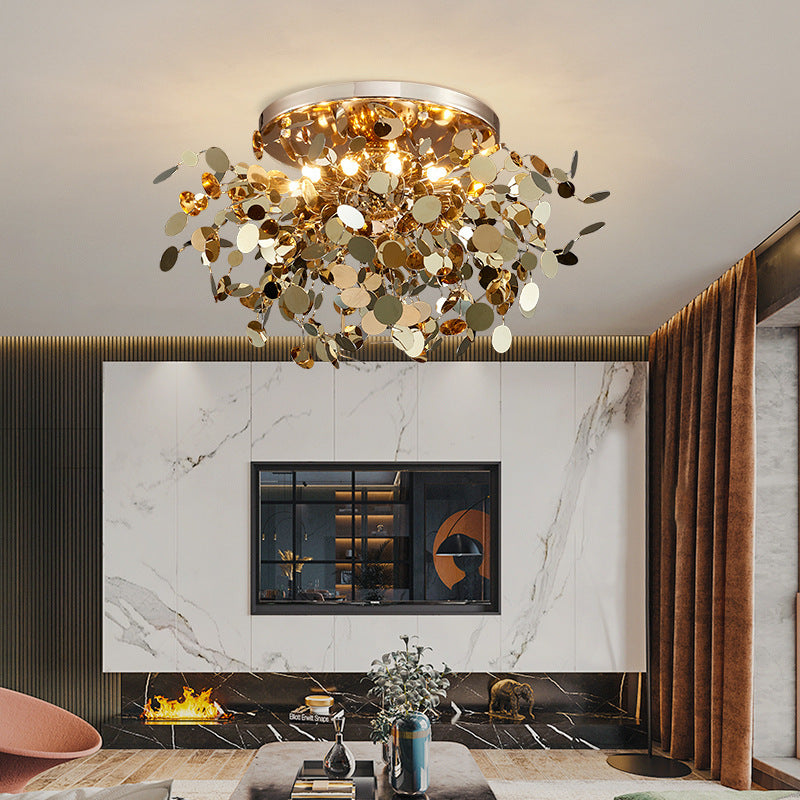8-Light Stainless Steel Branch Chandelier, 15 in. or 20 in.