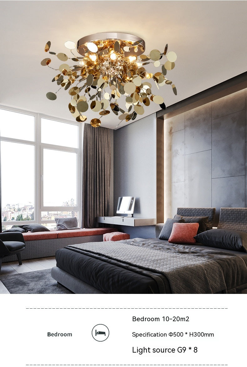 8-Light Stainless Steel Branch Chandelier, 15 in. or 20 in.